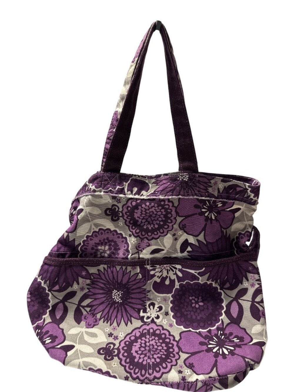 Thirty-One Retro Metro Tote Bag Plum Awesome Blossom